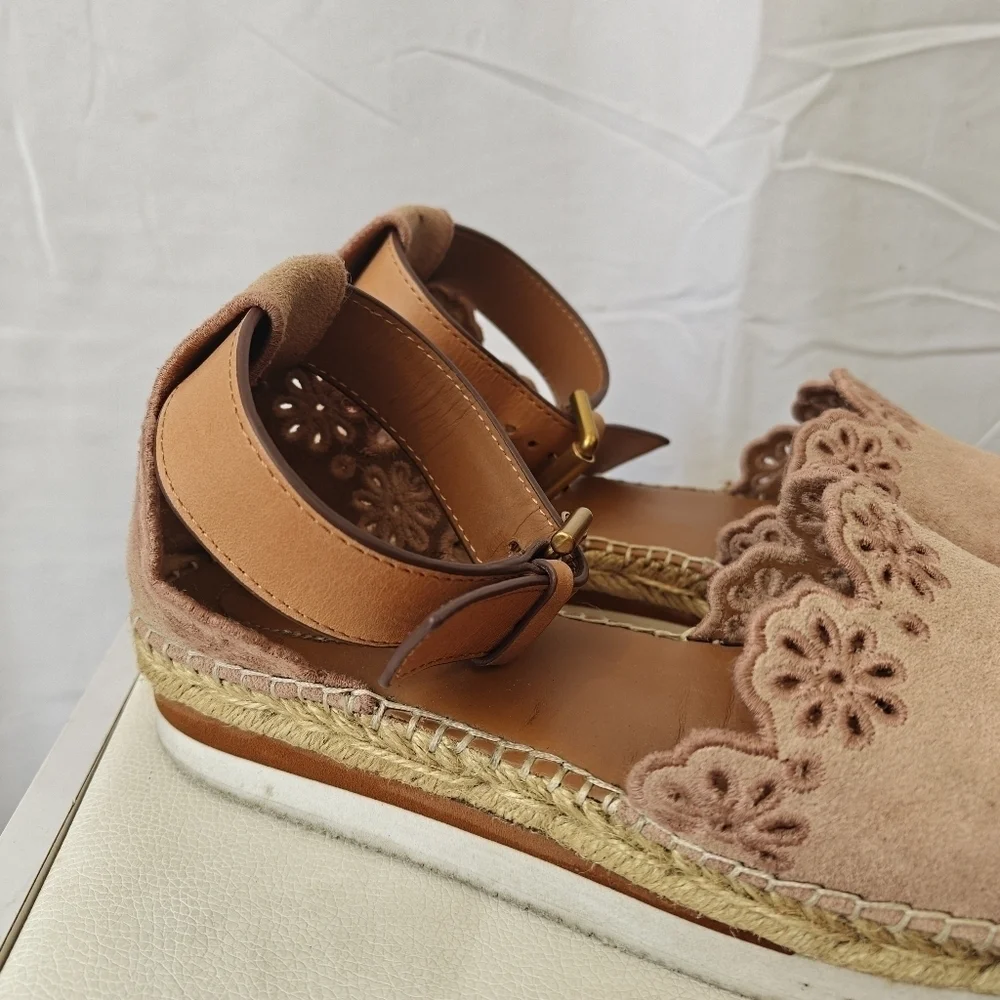 See by Chloe Scalloped Espadrilles In Blush Pink Size EU 37 US 7 Women's